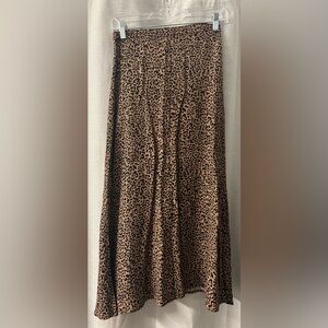 Reformation Leopard-Print A-Line Skirt in Brown and Black